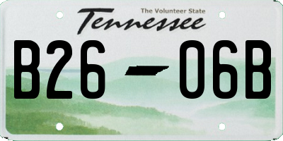 TN license plate B2606B