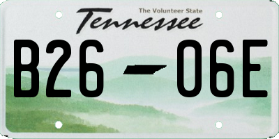 TN license plate B2606E