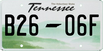 TN license plate B2606F