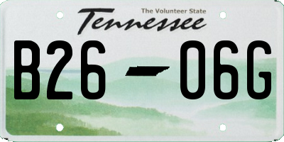 TN license plate B2606G