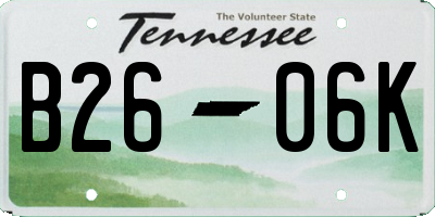 TN license plate B2606K