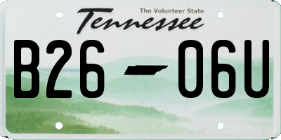 TN license plate B2606U