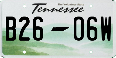 TN license plate B2606W