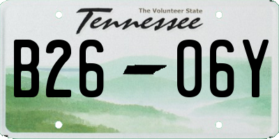 TN license plate B2606Y