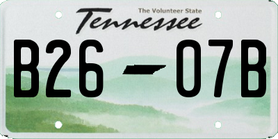 TN license plate B2607B