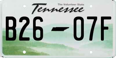 TN license plate B2607F