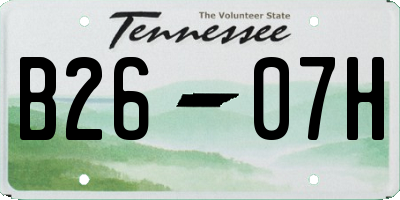 TN license plate B2607H
