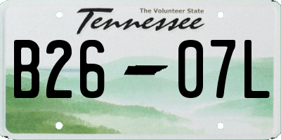 TN license plate B2607L