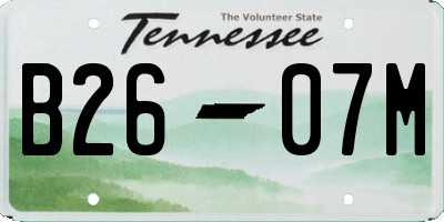 TN license plate B2607M