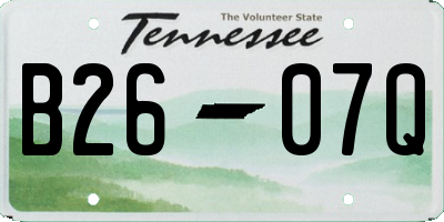 TN license plate B2607Q