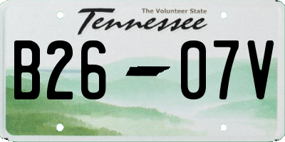 TN license plate B2607V
