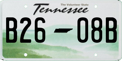 TN license plate B2608B