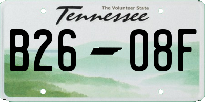 TN license plate B2608F