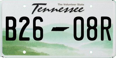 TN license plate B2608R