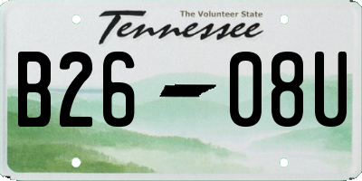 TN license plate B2608U