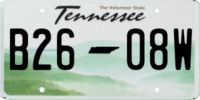 TN license plate B2608W