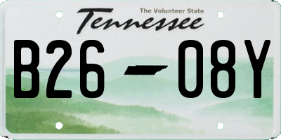 TN license plate B2608Y