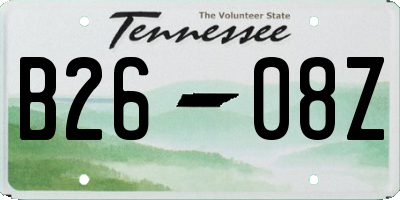TN license plate B2608Z