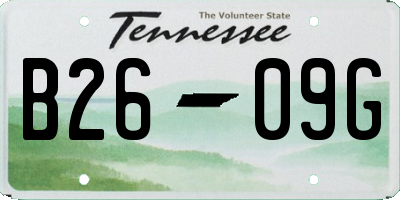 TN license plate B2609G