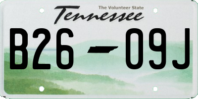 TN license plate B2609J