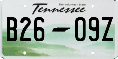 TN license plate B2609Z