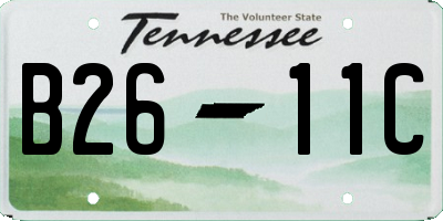 TN license plate B2611C