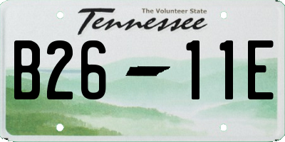 TN license plate B2611E