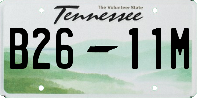 TN license plate B2611M