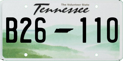 TN license plate B2611O