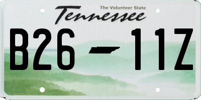 TN license plate B2611Z