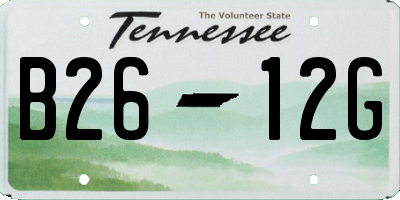 TN license plate B2612G