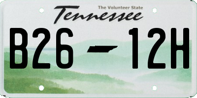 TN license plate B2612H