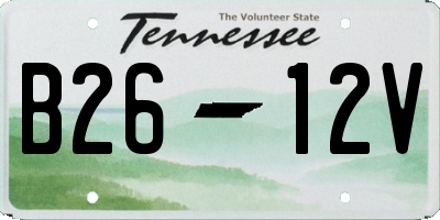 TN license plate B2612V