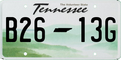 TN license plate B2613G