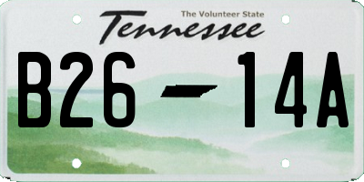 TN license plate B2614A