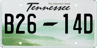 TN license plate B2614D
