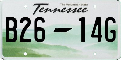 TN license plate B2614G