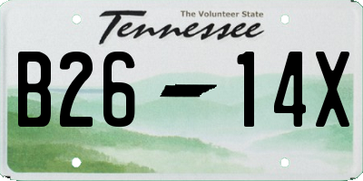 TN license plate B2614X