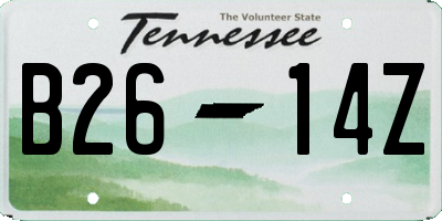TN license plate B2614Z