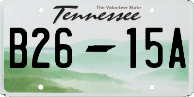 TN license plate B2615A