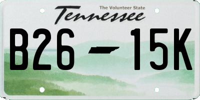 TN license plate B2615K