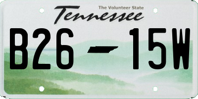 TN license plate B2615W