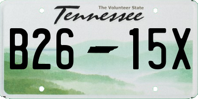 TN license plate B2615X