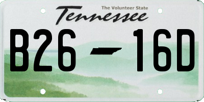 TN license plate B2616D