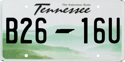 TN license plate B2616U