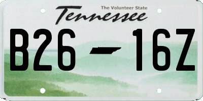 TN license plate B2616Z