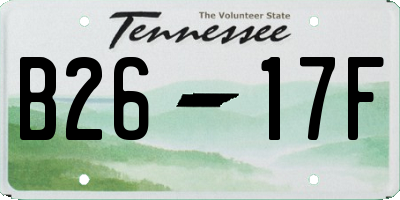 TN license plate B2617F