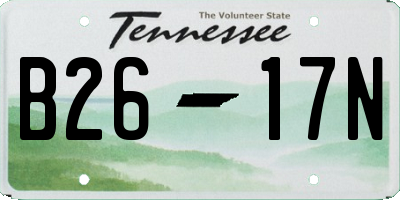 TN license plate B2617N