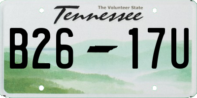 TN license plate B2617U