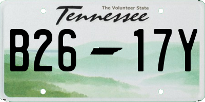 TN license plate B2617Y